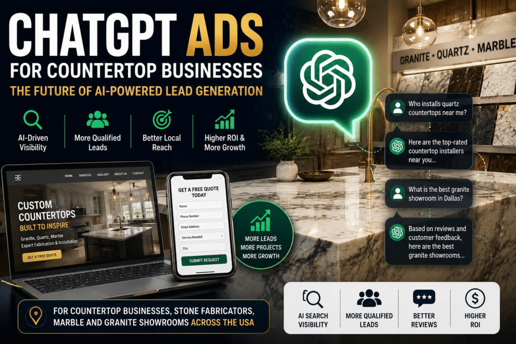 chatgpt ads for countertop showrooms